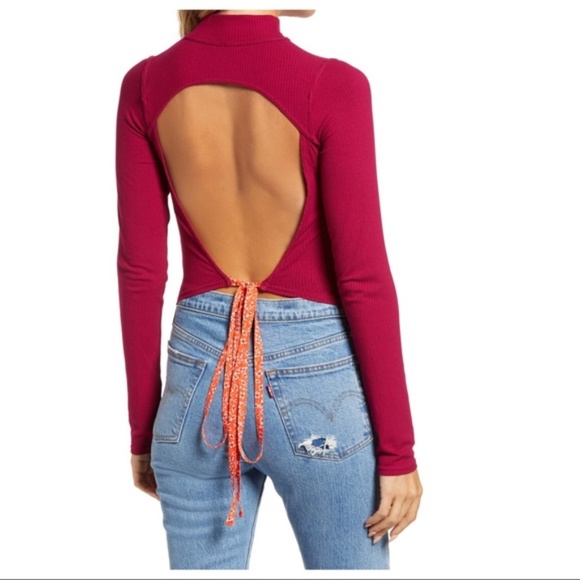 FREE PEOPLE BOHO CROP TOP OPEN TIE BACK CROPPED TEE FESTIVAL SUMMER T-SHIRT A3C - Picture 7 of 16